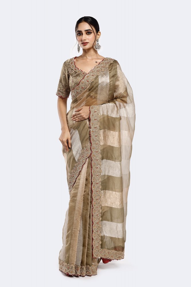 Moti Tissue Saree